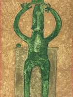 ルフィーノ・タマヨ「緑色の人物：Personaje en verde」銅版画 1975年