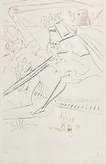 サルバドール・ダリ「黒騎士：聖杯探求譚より」銅版画 1975年