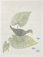 南桂子「鳥と魚」銅版画 1966年