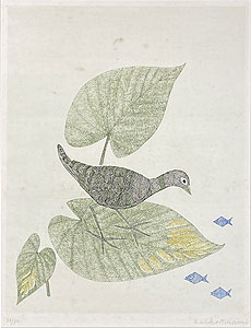 南桂子「鳥と魚」銅版画 1966年 | 絵画買取価格査定