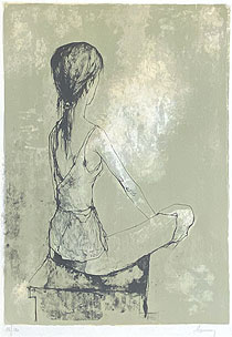 ジャン・ジャンセン「座る踊り子」版画 1968年