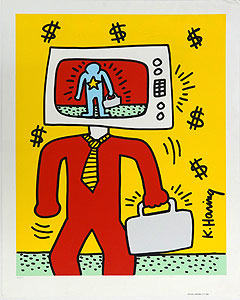 キース・ヘリング「TV Man (The Playboy Suite)」版画 1990年