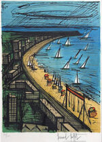 ベルナール・ビュッフェ「ラ・ボール海岸」版画 1979年