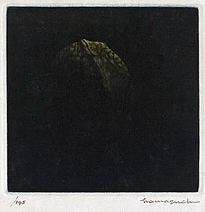 浜口陽三「琥珀色のくるみ」銅版画 1982-1989年