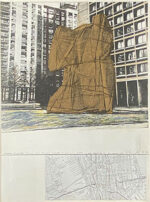 クリスト「Wrapped Sylvette, Project for Washington Square Village, New York,」版画 1972年