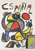 ジョアン・ミロ「フットボール ワールドカップ 82年スペインのポスター」版画 1981年
