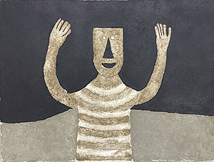 ルフィーノ・タマヨ「黒い背景の人物」銅版画 1976年
