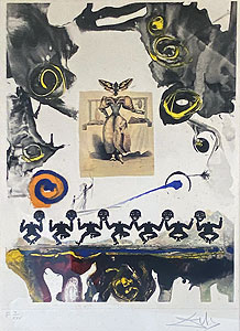 サルバドール・ダリ「シュルレアリスム的美食学」版画 1971年 