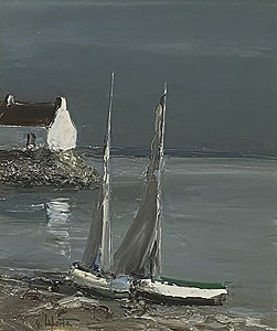 ジョルジュ・ラポルト「帆船：voilier」油彩