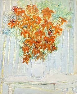 ジャン・フサロ「オレンジ色のユリ」油彩 1981年