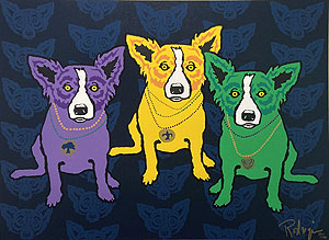 ジョージ・ロドリーゲ「Mardigras dogs」版画 1993年