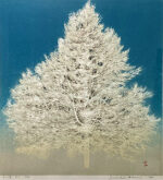 星襄一「白い木(C)」木版画 1974年