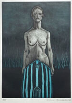 舟越桂「青い森で」銅版画 2013年