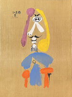 パブロ・ピカソ「想像の中の肖像 20.3.69 II」版画 1969年