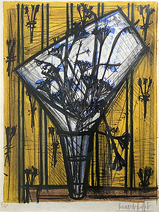 ベルナール・ビュッフェ「花：FLEURS」版画 1954年