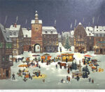 ミッシェル・ドラクロワ「アルザスのクリスマス」版画 49.2×59cm