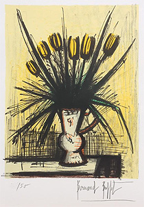 ベルナール・ビュッフェ「チューリップ：植物図集より」版画 1966年
