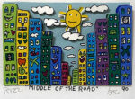 ジェームス・リジィ「MIDDLE OF THE ROAD」3D版画 1990年