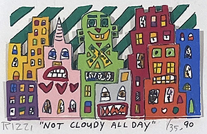 ジェームス・リジィ「NOT CLOUDY ALL DAY」3D版画 1990年