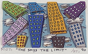 ジェームス・リジィ「THE SKYS THE LIMIT」3D版画 1990年