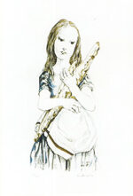 藤田嗣治「パンを持つ少女」版画 1964年