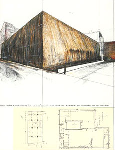 クリスト「Wrapped Museum of Contemporary Art ,Project for Chicago」版画 1972年