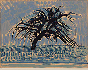 ピエト・モンドリアン「青い木：L'arbre bleu, 1911」版画 1957年