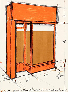 クリスト「Orange Store Front, Project」版画 1980年