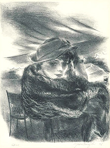 国吉康雄「カフェ No.2」版画 1936年