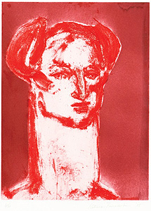 舟越桂「夜を眠らず」銅版画 2005年