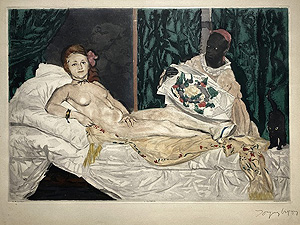 エドゥアール・マネ「オランピア(ジャック・ヴィヨン版)」銅版画 1926年