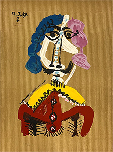 パブロ・ピカソ「想像の中の肖像 12.3.69 I」版画 1969年