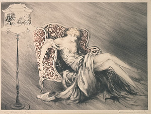 ルイ・イカール「夢の中：Meditation」銅版画 1928年