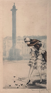 ルイ・イカール「ヴァンドーム広場：Place Vendôme」銅版画 1929年