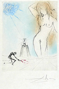 サルバドール・ダリ「ヌード(ドン・ファンより)：Nude(Don Juan）」銅版画 1970年