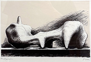 ヘンリー・ムーア「小さな横たわる像:Small Reclining Figure」版画 1974年