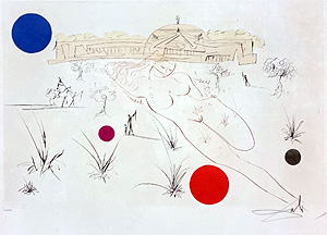 サルバドール・ダリ「科学産業博物館-シカゴ展望-」銅版画 1972年