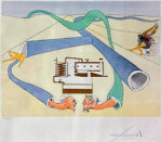 サルバドール・ダリ「壊れた石油ライン:Le cracking du pétrole」銅版画 1975年