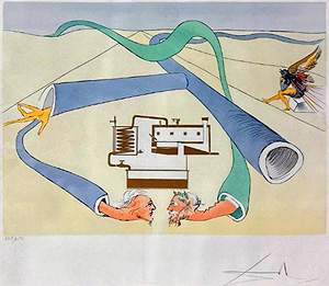 サルバドール・ダリ「壊れた石油ライン：Le cracking du pétrole」銅版画 1975年