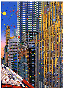 鈴木英人「マンハッタン ランデブー」版画 1995年