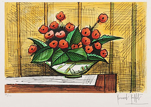 ベルナール・ビュッフェ「桜草：Primrose」版画 1980年