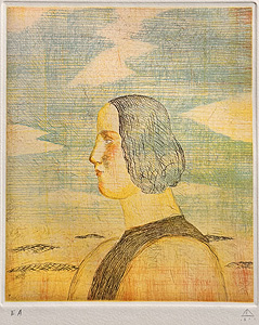 有元利夫「ヴィヴァルディ「四季」より「秋」」銅版画 1981年