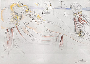 サルバドール・ダリ「オルグのヴィーナス:Vénus au Joueur d'Orgue」銅版画 1971年