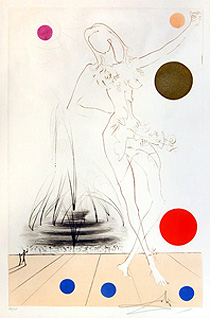 サルバドール・ダリ「バッキンガム噴水-シカゴ展望-」銅版画 1972年