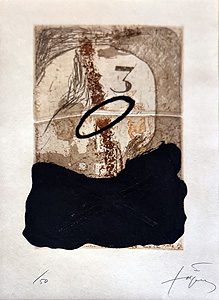 アントニ・タピエス「Cabeza y Tres」銅版画 1976年