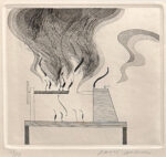 デイヴィッド・ホックニー「旋盤と炎(26)」銅版画 1969年