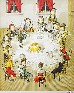 藤田嗣治「誕生日：L'ANNIVERSAIRE」版画