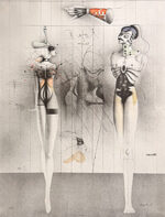パウル・ヴンダーリッヒ「バレリーナと軍人:Ballerina und Soldat」版画 1981年