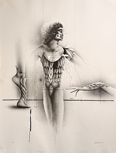 パウル・ヴンダーリッヒ「詩人：Der Poet」版画 1981年