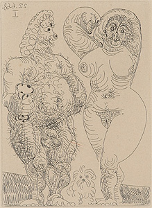パブロ・ピカソ「ラ・セレスティーヌ #1658」銅版画 1968年